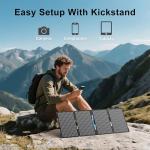 E-POWO 60W Portable Solar Panels Chargers with USB-C, USB-A and DC Outputs Foldable IP67 Waterproof Solar Panel for Camping,Power Emergency for Small Power Station,Phones, Power Banks