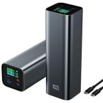 Minthouz 140W 27000mAh Laptop Power Bank, TSA Compliant Fly Friendly (99.9Wh < 100Wh), Extra USB-C Cables, TFT Smart Display, Laptop Portable Charger for iPhone 17/16/15 Pro Max, MacBook, Dell, HP