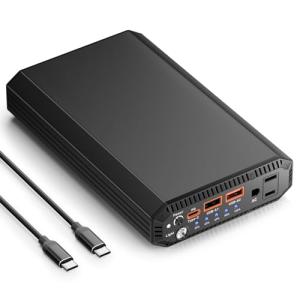 Paopaoyu Laptop Power Bank with 120W AC Outlet, 98Wh/27000mAh Portable Charger 65W PD USB C Fast Charging Laptop Battery Bank for iPhone Series, MacBook, Dell, Samsung and More