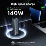 Minthouz 140W 27000mAh Laptop Power Bank, TSA Compliant Fly Friendly (99.9Wh < 100Wh), Extra USB-C Cables, TFT Smart Display, Laptop Portable Charger for iPhone 17/16/15 Pro Max, MacBook, Dell, HP