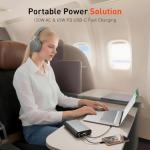 Paopaoyu Laptop Power Bank with 120W AC Outlet, 98Wh/27000mAh Portable Charger 65W PD USB C Fast Charging Laptop Battery Bank for iPhone Series, MacBook, Dell, Samsung and More