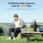 Paopaoyu Laptop Power Bank, 31200mAh with 120W AC Outlet Potable Charger 65W PD USB C Fast Charging Travel Power Bank, 4-in-1 Backup Power Source for Laptop MacBook iPad Tablet Phone and More