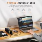 Paopaoyu Laptop Power Bank, 31200mAh with 120W AC Outlet Potable Charger 65W PD USB C Fast Charging Travel Power Bank, 4-in-1 Backup Power Source for Laptop MacBook iPad Tablet Phone and More