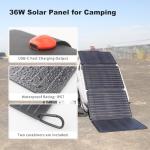 EYONGPV 36W Portable Foldable Solar Panel & Solar Charger with Croc-Eye USB-C PD Fast Charging Output, IP67 Waterproof Compact Solar Charger for Phones, Power Banks, Camping, Hiking, Backpacking