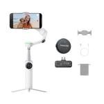 Insta360 Flow 2 Pro Mic Bundle White - Foldable AI Phone Gimbal, Track in 200+ iOS Apps, Multi-Person & 360 Pan Tracking, Built-in Tripod/Selfie Stick, iPhone/Android Stabilizer
