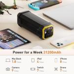 Paopaoyu Laptop Power Bank, 31200mAh with 120W AC Outlet Potable Charger 65W PD USB C Fast Charging Travel Power Bank, 4-in-1 Backup Power Source for Laptop MacBook iPad Tablet Phone and More