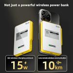 MeshPocket Qi2 Magnetic Charging Power Bank Meshtastic Powered 10000mAh 15W Wireless Fast Charging with BLE LoRa Remote Communication for iPhone Android (HT-298B-Yellow)