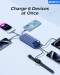 Portable Charger,50000mAh Power Bank Built-in Cable, 22.5W PD USB C In & Out Fast Charging, External Battery Pack with 6 Output & 2 Input, Travel Phone Charger for iPhone 17/16/15/14/13/12(Dark Blue)