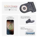 ShiftCam SnapGrip Pro - Mobile Battery Grip with Wireless Shutter Button - Magnetic Mount Snaps on to Any Phone - Built in Powerbank with Qi 2 Wireless Charging - Tabletop Dock (Stone)
