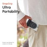 ShiftCam SnapGrip Pro - Mobile Battery Grip with Wireless Shutter Button - Magnetic Mount Snaps on to Any Phone - Built in Powerbank with Qi 2 Wireless Charging - Tabletop Dock (Stone)