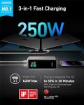 Anker Prime Power Bank, 27,650mAh 3-Port 250W Portable Charger for Travel, TSA-Approved, Smart App, for MacBook Pro/Air, iPhone 16/15/14 Series, Samsung, Laptops, and More