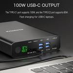 Krisdonia Portable Charger, PD 100W USB C Power Bank 64000mAh Fast Charging External Battery Pack with Dual USB-C PD (100W&65W) & 4 USB-A (QC3.0 18W) for Type-C Laptops, MacBook Pros, XPS, iPad Pro