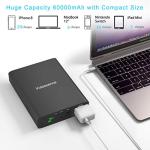 Volessence AC Outlet Portable Laptop Power Bank 110V 60000mAh 130W Laptop Charger & External Battery Pack for MacBook, Drone, Projector Phone Tablet Camera Travel