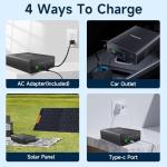 Portable Power Bank with AC Outlet 130W, Rechargeable Backup Lithium Polymer Battery Pack 80000mAh/296Wh High Capacity with USB C Output 100W Power Station for Outdoor Travel Camping Home Emergency