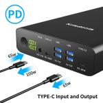 Krisdonia Portable Charger, PD 100W USB C Power Bank 64000mAh Fast Charging External Battery Pack with Dual USB-C PD (100W&65W) & 4 USB-A (QC3.0 18W) for Type-C Laptops, MacBook Pros, XPS, iPad Pro