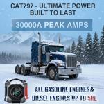 30000A 1S Startup Truck Jump Starter Heavy Duty,CAT797 12V/24V Smart Switching Lithium Battery Charger Booster Pack for Extreme -40°F to 140°F,for Diesel Engines Up to 50L and Gasoline Up to 99L