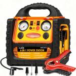 6 in 1 Jump Starter for Up to 6.0L Gas or 5.0L Diesel Engine,Upgraded 2200 Peak Amp 12V Auto Battery Car Starter with Air Compressor 150 PSI Tire Inflator,400 Watt Inverter AC/DC/USB Outlets (2200A)