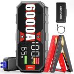 JFEGWO 6000A Jump Starte, 12V Car Booster Pack, for 13L Gas or 13L Diesel car Battery Portable Jump Starter, 24000mAh Battery Jumper Starter, 48-Months Stand-by