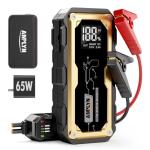 Amplyn 5000A Jump Starter,24000mAh Portable Jump Starter with 65W Quick Charger Battery Pack,12V Car Battery Jump Starter,LED Display,(All Gas 12L Diesel Engine) with Booster,LED Light,Jumper Cables