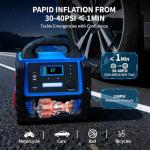 Amcelooy 2400A Car Battery Jump Starter and Portable Power Station – Starts 8.0L Gas & 8.0L Diesel – 6-in-1 Jump Starter with Air Compressor 100 PSI Tire Inflator – 400 Watt Inverter AC/DC/USB Outlets