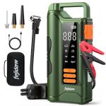 Jump Starter with Air Compressor,5000A Car Battery Jumper Starter, 16000mAh Battery Jumper Starter Portable for 10L Gas/Diesel Engine with 160PSI Booster,LED Display & Light,Jumper Cables