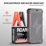 Roar Pedal Super Capacitor Jump Starter, No Need Pre-Charge No Battery 12V Portable Car Jump Starter for All 12V Gas and Diesel Car, Portable Jump Box with Display