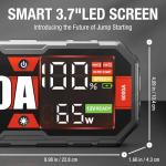 JFEGWO 6000A Jump Starte, 12V Car Booster Pack, for 13L Gas or 13L Diesel car Battery Portable Jump Starter, 24000mAh Battery Jumper Starter, 48-Months Stand-by