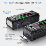 AVAPOW TJ68 10000A Battery Jump Starter Portable with 4" HD Display PD 65W Dual-Way Fast Charging,12V Jump Box, Car Battery Jump Starter for All Gas & Up to All Diesel Engines