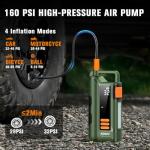 Jump Starter with Air Compressor,5000A Car Battery Jumper Starter, 16000mAh Battery Jumper Starter Portable for 10L Gas/Diesel Engine with 160PSI Booster,LED Display & Light,Jumper Cables