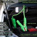 Leaper 12V Jump Starter, Black Aluminum Casing, 2000A Peak Current, 20000mAh Capacity, 3'' Digital Screen, Non-Polarized Green Clamps. Protective Carrying Case and a UL PD65W Preminum Charger