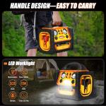 6 in 1 Jump Starter for Up to 6.0L Gas or 5.0L Diesel Engine,Upgraded 2200 Peak Amp 12V Auto Battery Car Starter with Air Compressor 150 PSI Tire Inflator,400 Watt Inverter AC/DC/USB Outlets (2200A)