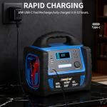 Amcelooy 2400A Car Battery Jump Starter and Portable Power Station – Starts 8.0L Gas & 8.0L Diesel – 6-in-1 Jump Starter with Air Compressor 100 PSI Tire Inflator – 400 Watt Inverter AC/DC/USB Outlets