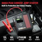 ADORETRIP 8250A Jump Starter with 150PSI Air Compressor, 12V Car Battery Booster, 22000mAh Portable Tire Inflator for 12L Gas/10L Diesel, LED Display, LED Light, Storage Case, Jumper Cables