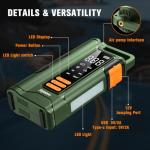 Jump Starter with Air Compressor,5000A Car Battery Jumper Starter, 16000mAh Battery Jumper Starter Portable for 10L Gas/Diesel Engine with 160PSI Booster,LED Display & Light,Jumper Cables