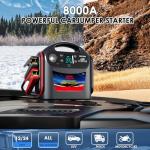 8000A Car Battery Jump Starter -E-Ant 12V/24V Intelligent Car Jump Starter Portable for Commercial Vehicles and Diesel Engines, Heavy Duty Jump Box Power Pack with LED Light