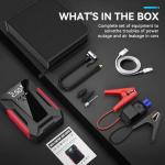 Jump Starter with Air Compressor,4000A Portable Car Battery Jump Starter (10L Gas/8.5L Diesel), 12V Battery Charger Booster,150PSI Auto-Shutoff Tire Inflator,Portable Jumper Cables, LED Light - Black