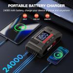 OUTLEV Jump Starter with Air Compressor for All Gas & 10.0L Diesel Engines, 6000A Jump Starter Battery Pack, Portable Power Bank, Safety Protection, Self-Driving Tour Essential