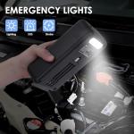 JIYHF 3000A Jump Starter with Air Compressor 150PSI Tire Inflator-12V Battery 8.0L Gasoline and 6.0L Diesel Engines, Portable Car Battery Jump Starter with Solar Panel and PD 45W Fast Charge (Gray)