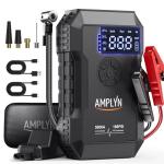 AMPLYN Car Battery Jump Starter with Air Compressor 160PSI,5000A 60W Portable Jump Starter Battery Pack (All Gas/10L Diesel),12V Starter Jump Box with Jumper Cables,Type C Fast Charging,3 Mode Light