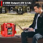24V / 12V Jump Starter, Heavy Duty 1200/2400 Peak Amp Sealed Lead Acid Battery Jump Starter for Car Truck Tractor Excavator, Jump Box Power Pack with USB/DC Output and LED Light