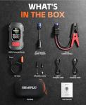 HDJFLU 7500A Jump Starter with 180PSI Air Compressor, 65W Fast Charge, 24000mAh Portable Car Battery Jump Starter, 12V Tire Inflator(All Gas & 10L Diesel), Cigarette Lighter, Jumper Cables, LED Light