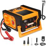 2000 Amp Jump Starter with Air Compressor, acetek Solar Car Battery Jump Starter 260 PSI Tire Inflator, 22000 mAh 12V Auto Lead-Acid Battery Booster with LED Light & USB Output