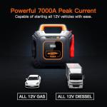 Grupeer GR7 7000Amp Jump Starter Powered by 6 * 3000F Super Capacitors, Batteryless Portable Jump Box, SuperSafe 12V Car Battery Booster Pack, Portable Charger and Jumper Cables for All 12V Car