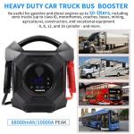 COSSIFTW Ultra-Powerful Jump Starter - 10000A 12V/24V Battery Booster Pack with Commercial Jumper Cables, LED Lighting & Multi-Device Charging for Diesel Engines up to 50L