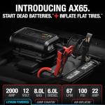NOCO Boost+Air AX65: 2000A Jump Starter with Air Compressor Tire Inflator – Starts 8.0L Gas & 6.0L Diesel – 67 SLPM Airflow Inflates 0–40 PSI in 2 Minutes