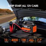 KeenPower 8000A LiFeMnPO4 Jump Starter for All 12V Cars, DC+PD 200W Two-Way Fast-Charging Portable Car Starter (PD Charger NOT Included), 30 Mins Full Charge, Powerful Jump Box w/Large Screen & Light