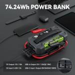 LOKITHOR J3250 PRO Jump Starter with ConnectMax, 3250A LiFePO4 Car Starter Battery for 9.5L Gas and 7.5L Diesel Engines, Jump Pack with 100W Two-Way Fast Charging, Super-Safe and 2000 Cycle Life