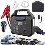 COSSIFTW 10000A Heavy Duty Jump Starter AC 200W Generator 130wh Jump Booster PD 60W Two-Way Fast-Charging for All 12V Gas & up to 15L Diesel Engine Good All for Truck RV Yacht Lawn Mower Mining Truck