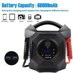 COSSIFTW Ultra-Powerful Jump Starter - 10000A 12V/24V Battery Booster Pack with Commercial Jumper Cables, LED Lighting & Multi-Device Charging for Diesel Engines up to 50L