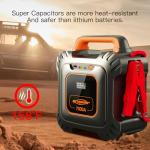 Grupeer GR7 7000Amp Jump Starter Powered by 6 * 3000F Super Capacitors, Batteryless Portable Jump Box, SuperSafe 12V Car Battery Booster Pack, Portable Charger and Jumper Cables for All 12V Car